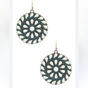 Elegant NEW Teal and White Earrings